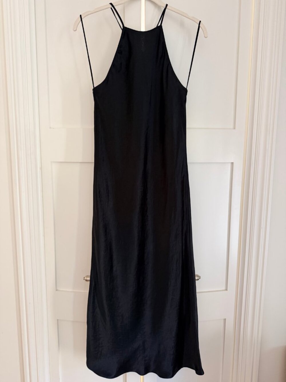 Aritzia Black Satin Halter Neck Slip Dress – XXS
